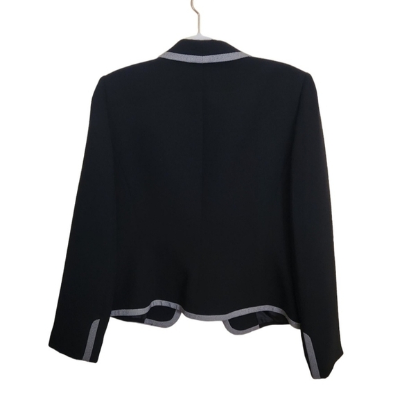 Tahari X Arthur Levine Black Open Front Shawl Collar Blazer Size 14 - Picture 2 of 5